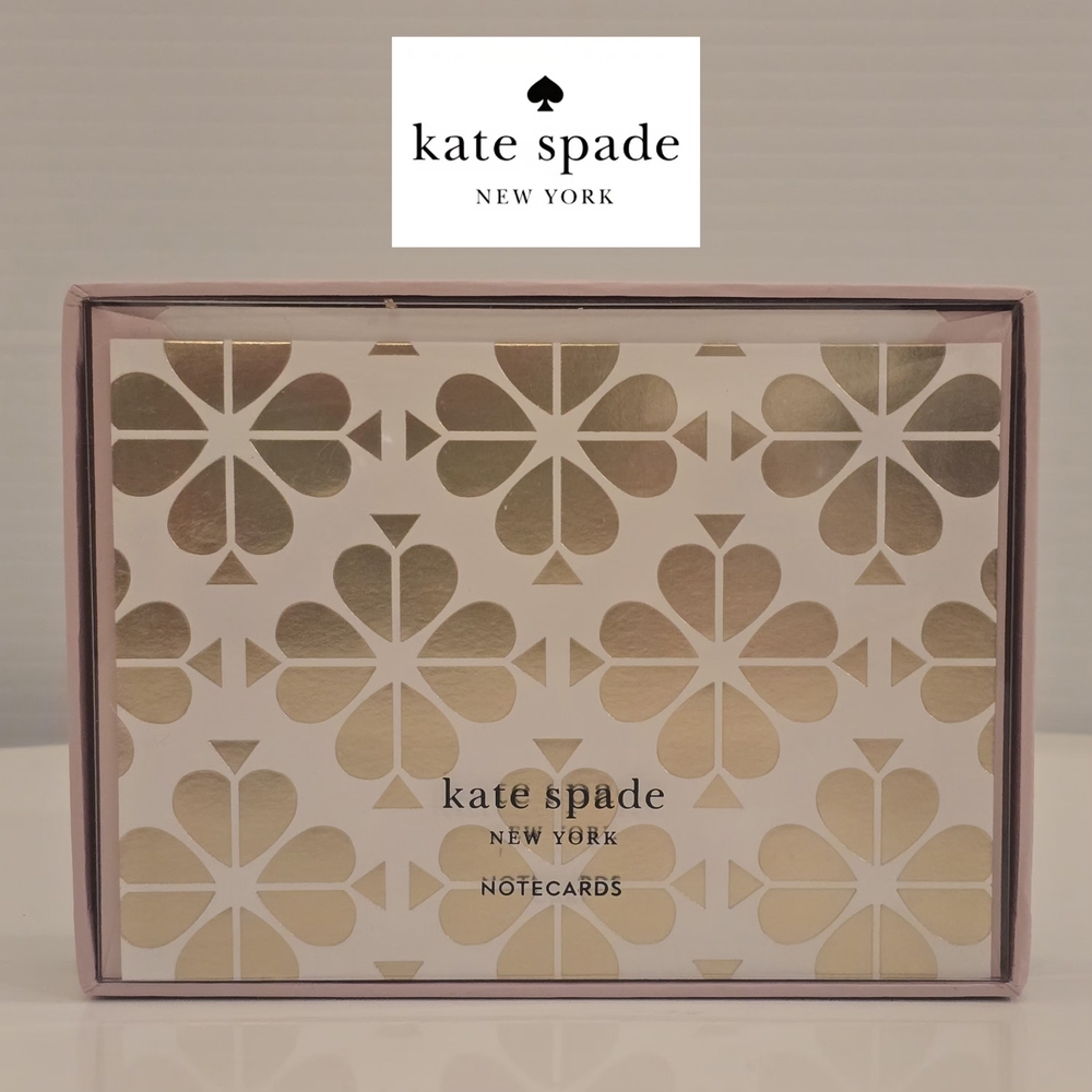 PRICE DROP‼️NWT Kate Spade Gold Spade Flower and Cream Set of 10 Notecards